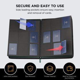 Card Guardian binder dimensions 13.8 by 9.64 inches fit standard sleeves