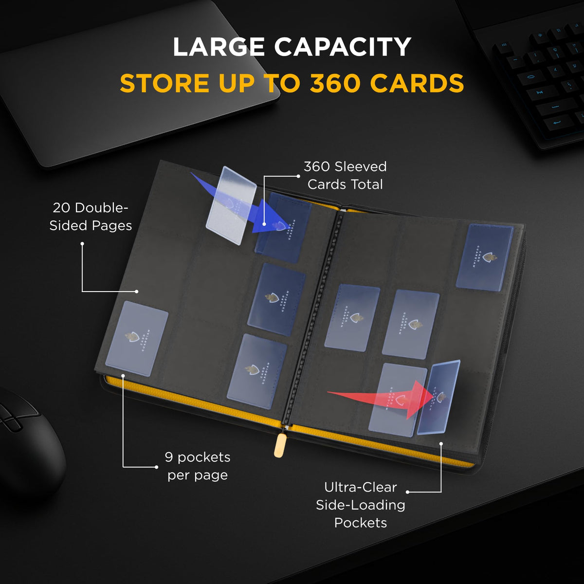 Card Guardian zipper closure binder keeps contents secure during travel and tournaments.