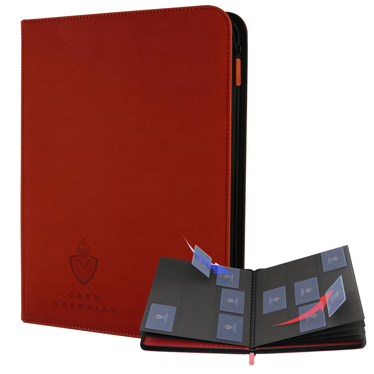 Card Guardian 9-pocket binder front cover showing premium design and protection