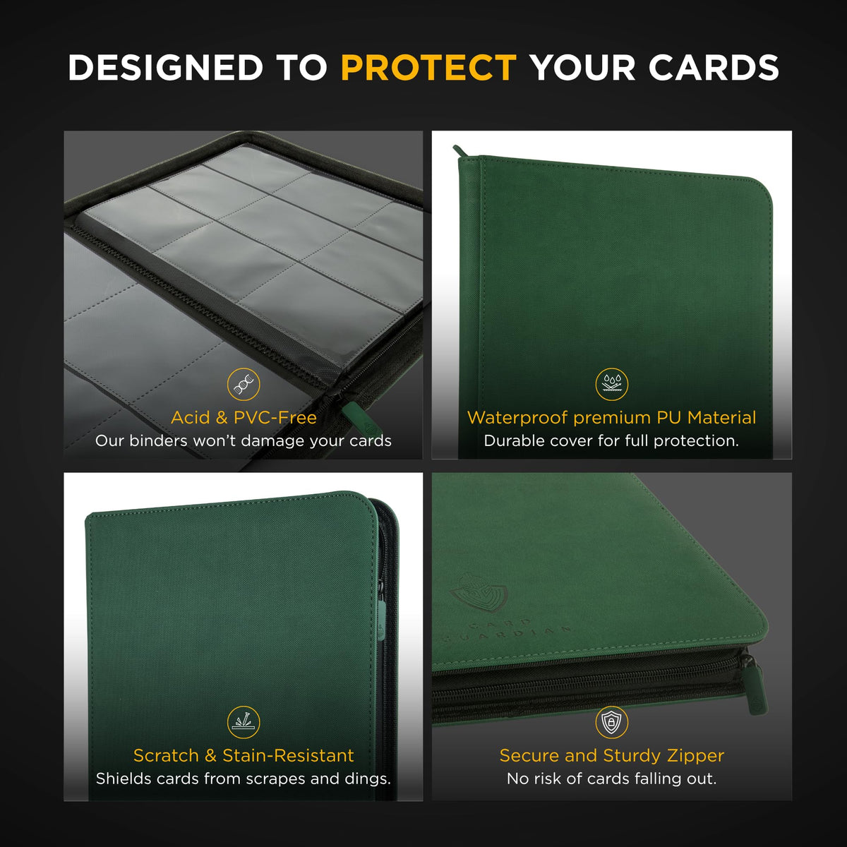 Card Guardian reinforced interior pockets for easy card handling