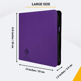 Card Guardian purple binder ready for travel and games.