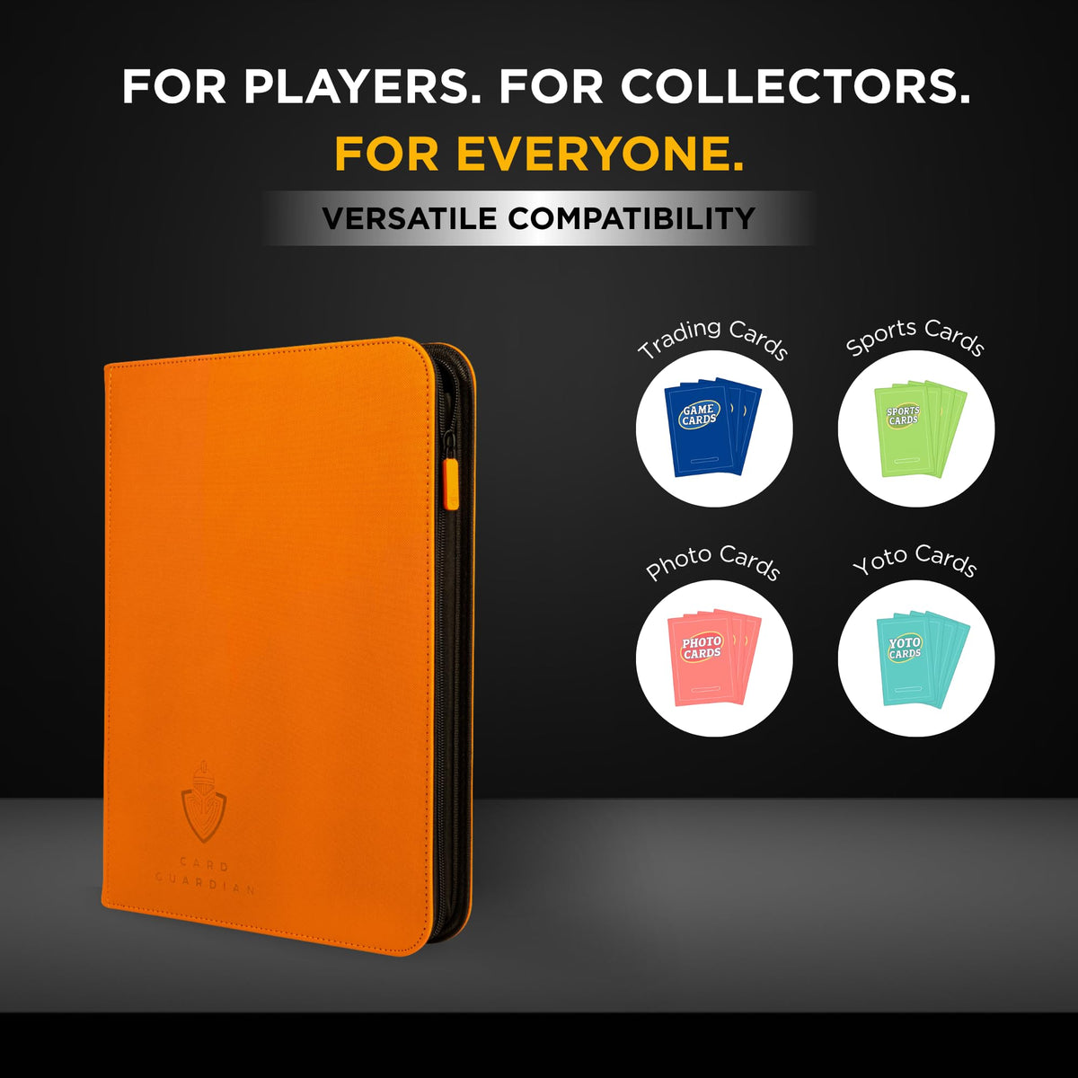 Card Guardian 13.8 by 9.64 inch binder fits standard sleeves and protectors.