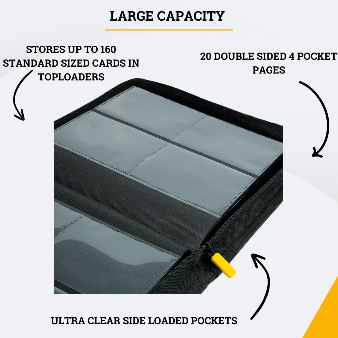 Card Guardian binder holds 160 cards in top loaders for easy collections.