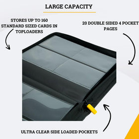 Card Guardian binder holds 160 cards in top loaders for easy collections.