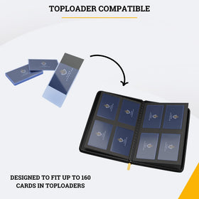 Card Guardian binder interior with four-pocket pages for organized storage