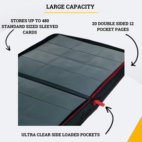 Card Guardian zipper closure closeup showing secure transport of card collection