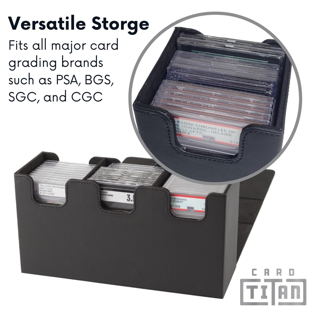 Card Titan Slab Box magnetic closures lie flat for unobstructed, full-collection viewing.