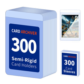 Cardarchiver 300ct semi-rigid holders protect graded cards in archival storage.