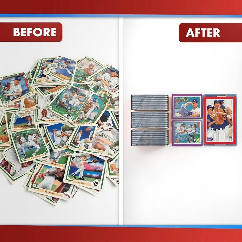 Cardboard Gold toploader crystal-clear sleeve showcases cards while protecting from dust and bends.