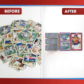 Cardboard Gold toploader crystal-clear sleeve showcases cards while protecting from dust and bends.