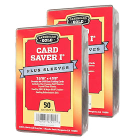 Cardboard Gold Card Saver 1 bulk pack protects trading cards during storage and transport.