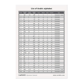 CARDDIA Arabic flashcards show consonants and diacritics for structured study