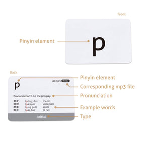 CARDDIA Pinyin Flashcards glossy-coated paper stands up to daily use.