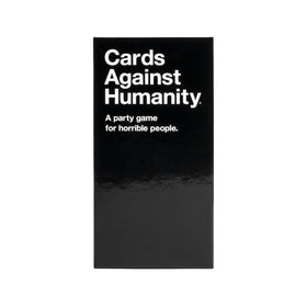 Cards Against Humanity black card deck ready for provocative prompts.