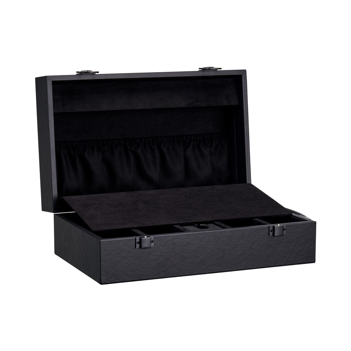 NASA-inspired compartments keep cards organized during travel