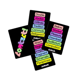 Clue cards from Contact spark witty banter and rapid guessing.