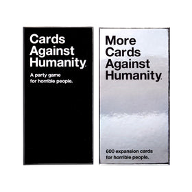 Cards Against Humanity expansion self-contained play setup on table for quick start.