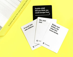 Cards Against Humanity Family Edition cards stack enables quick party setup and endless humor