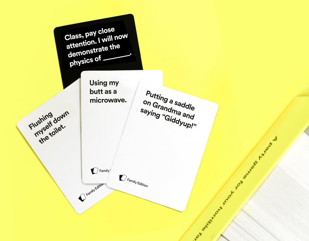 Cards Against Humanity Family Edition illustrated rulebook guides easy setup for all ages