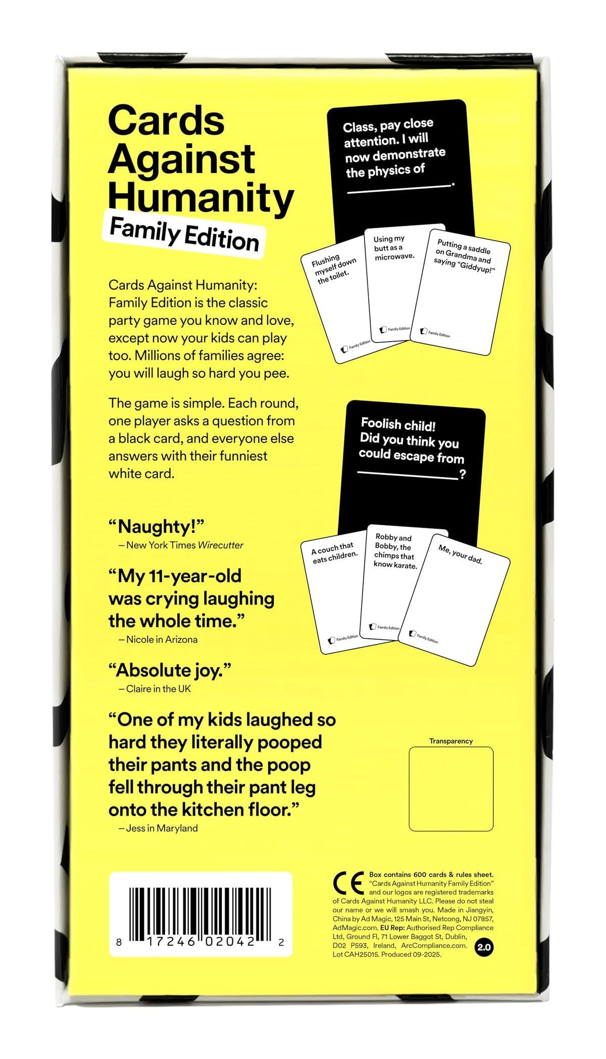 Cards Against Humanity Family Edition players assembly shows inclusive, lively group play