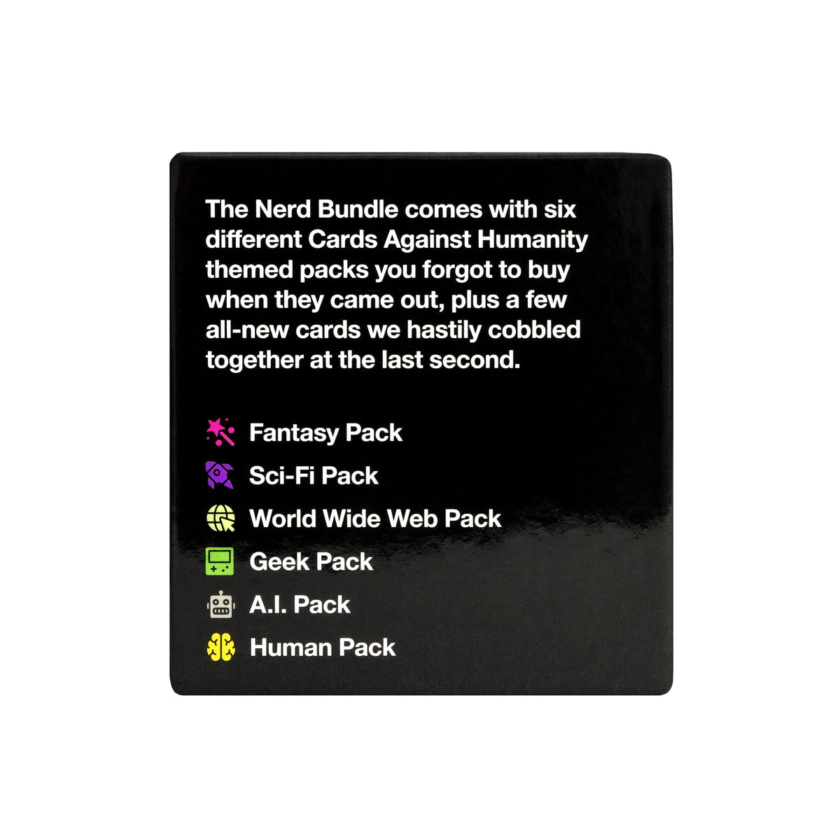 Geek Pack cards spark witty banter during casual get-togethers.