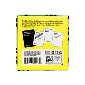 Cards Against Humanity glow-in-dark feature aids nighttime play without extra lighting.