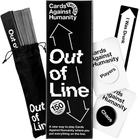 Cards Against Humanity Out of Line front box shows bold design for home game nights.