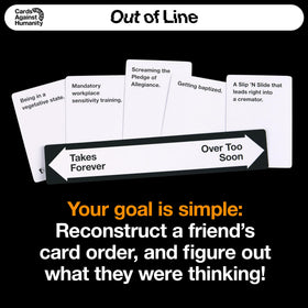 Cards Against Humanity Out of Line spectrum visual helps rank cards by mood and intensity.