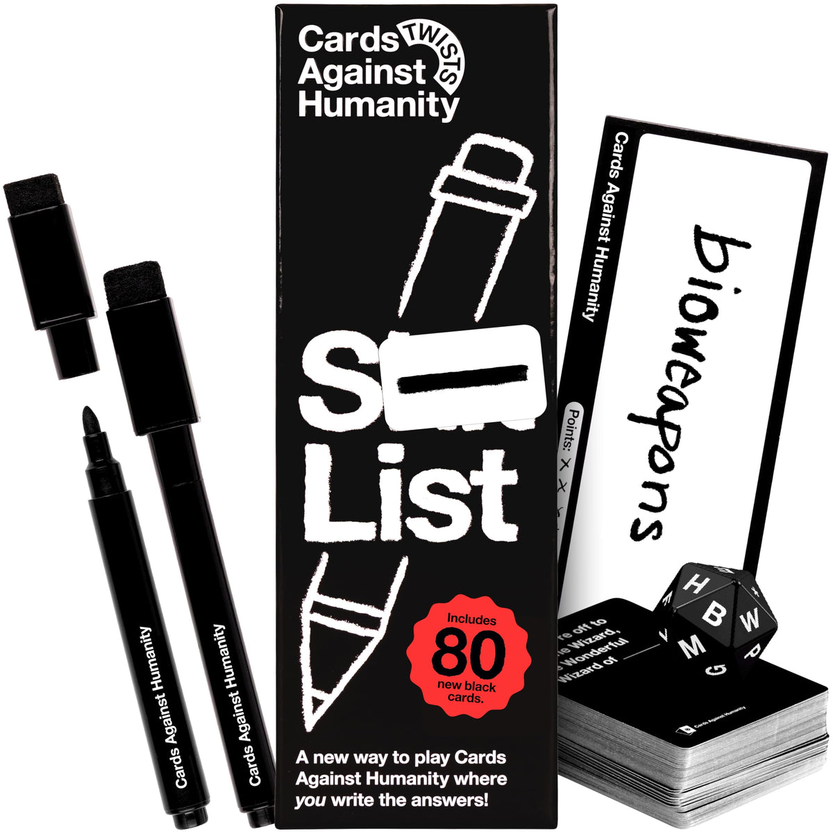 Cards Against Humanity S⸺ List board game setup for a fresh party twist.