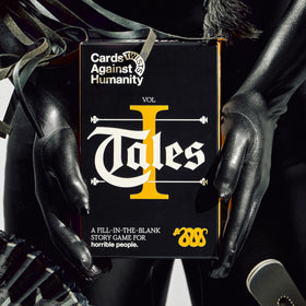 Cards Against Humanity Tales Vol. 1 packaging design highlights premium materials.