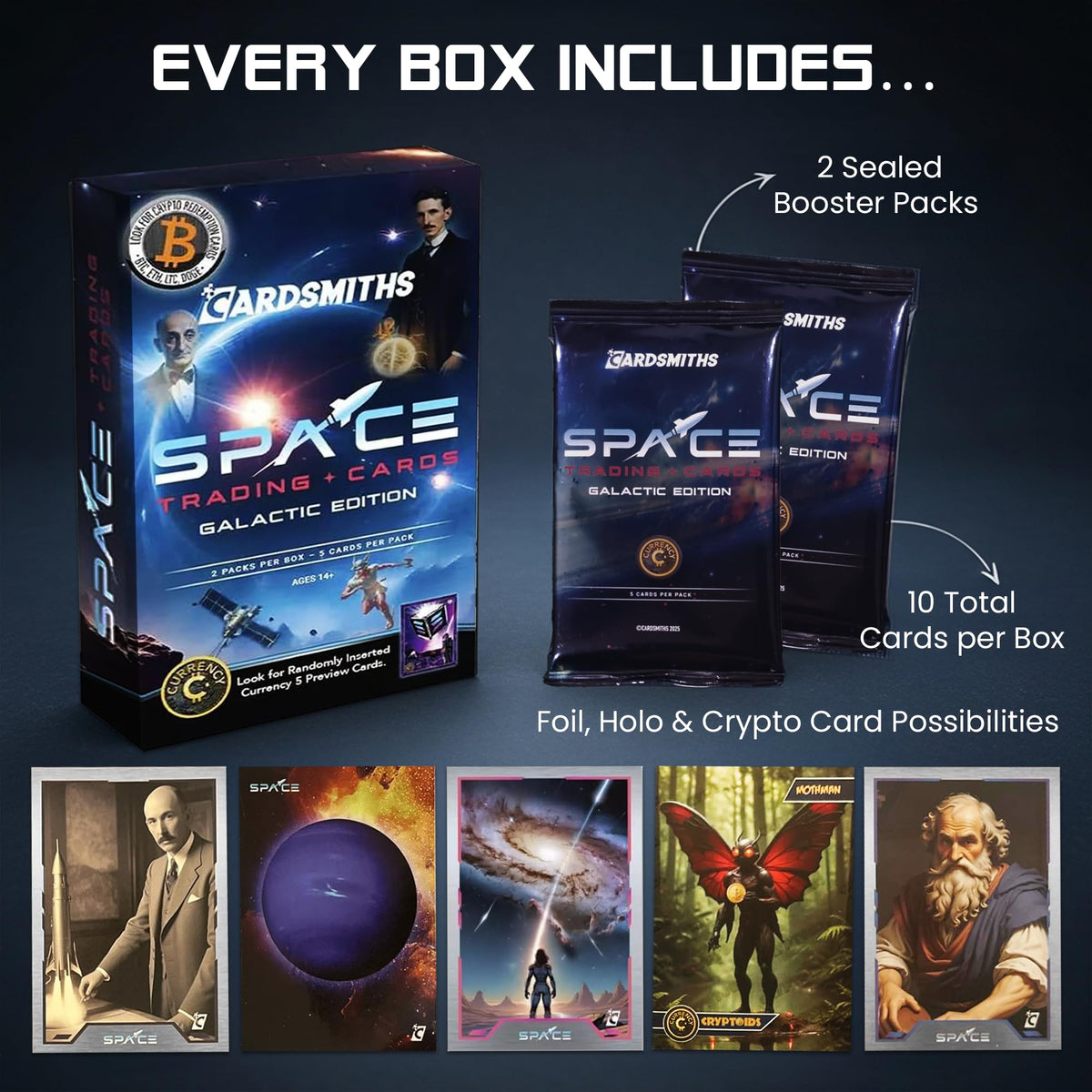Cardsmiths Space Galactic Edition Parallel Rainbow holofoil card shines for display and trading