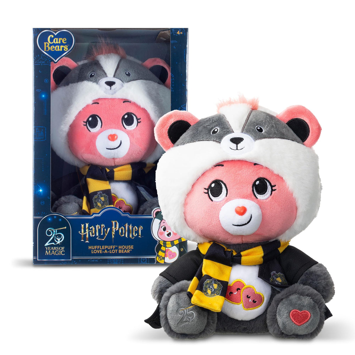 Care Bears Hufflepuff Love-a-Lot Bear 12-inch plush with crest and robe