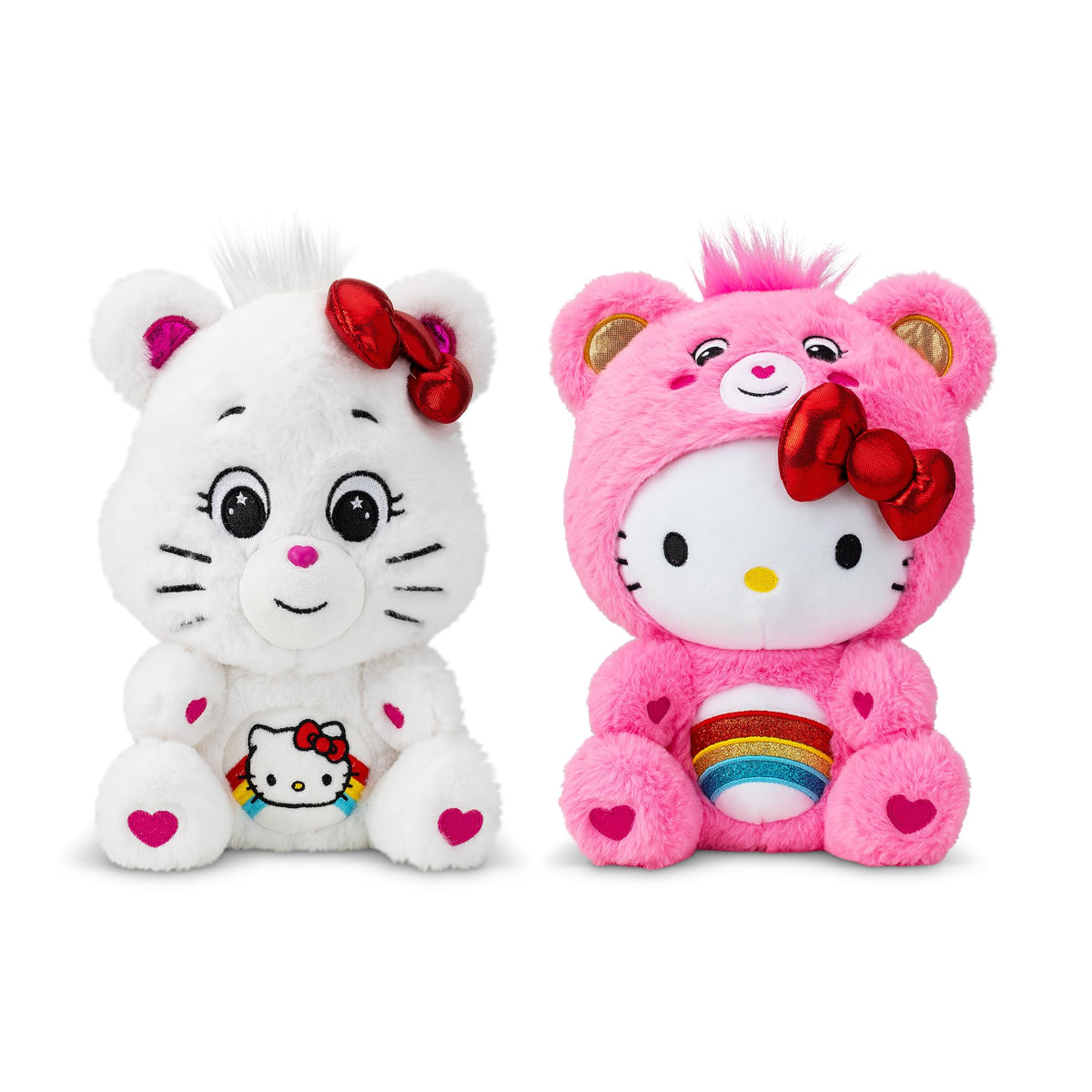 Care Bears Hello Kitty Loves Cheer Bear 10-inch plush ready for bedtime cuddles