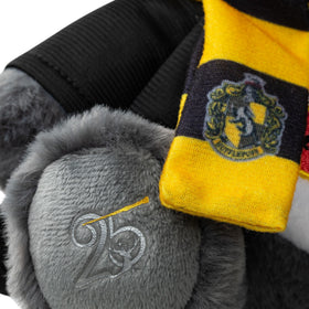 Close-up of badge heart and badger hoodie on Care Bears Hufflepuff