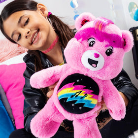 Care Bears Rock-a-Lot collector box highlights exclusive packaging for display.