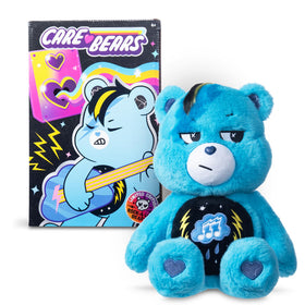 Care Bears Grumpy Bear brushable hair close-up, soft and cuddly.