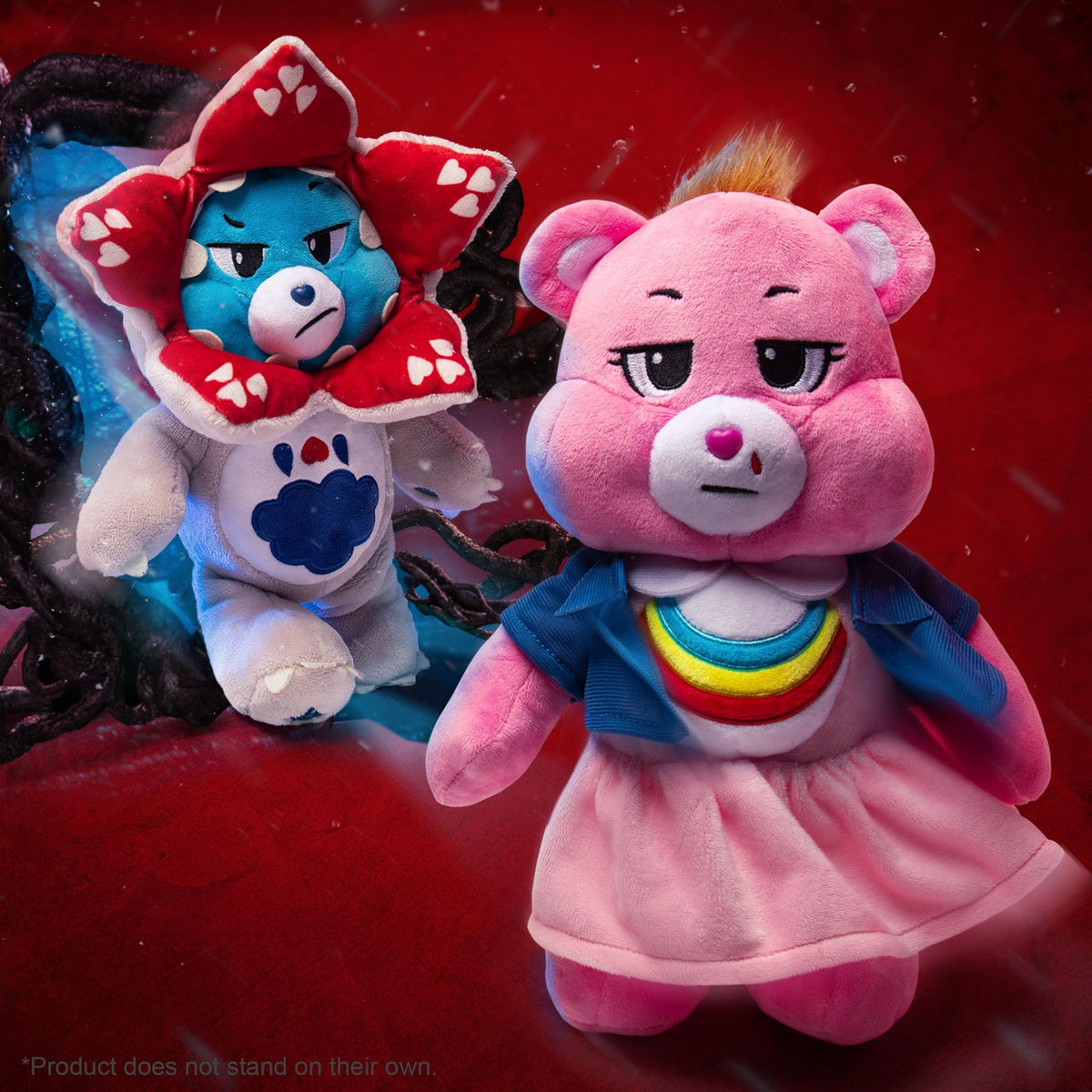 Close-up of Cheer Bear Eleven outfit details on display-ready plush.