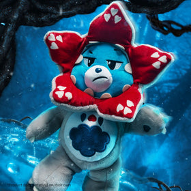 Close-up of Grumpy Bear Demogorgon with removable hood feature.