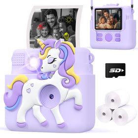 Careenoah kids camera lilac front view, kid-friendly design for budding photographers