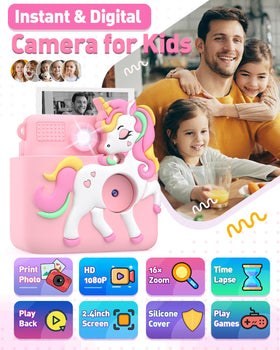 Careenoah kids camera thermal-print technology prints instant keepsakes from photos.