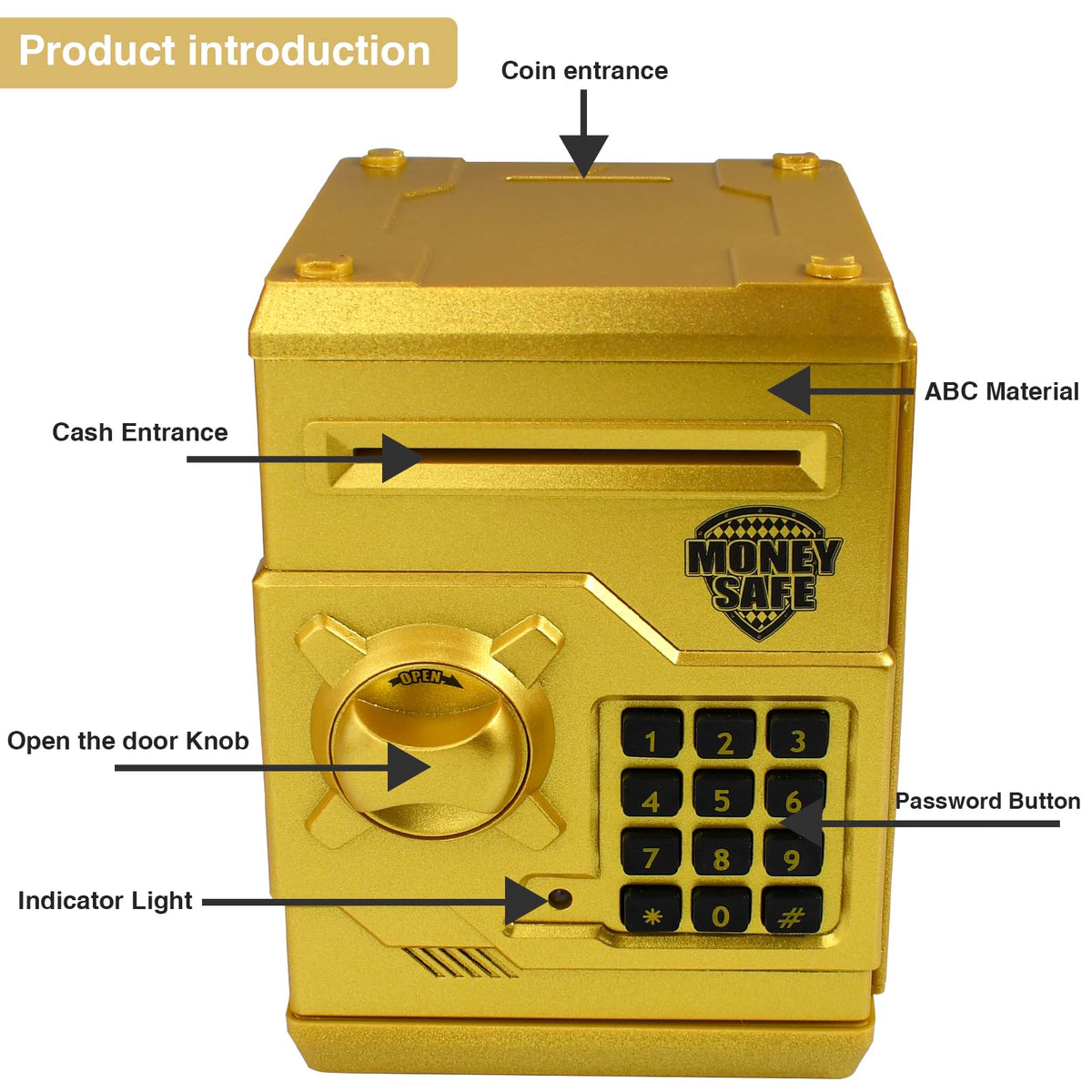 Cargooy Mini ATM Piggy Bank coin storage area shows generous capacity for coins.