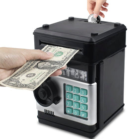 Cargooy Mini ATM piggy bank front view with password lock for secure saving.