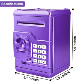 Cargooy Mini ATM Piggy Bank purple password lock with four-digit code concept