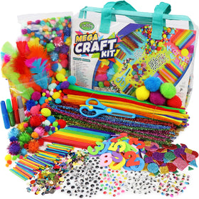 Carl & Kay Mega Arts Kit open in bag for family crafting sessions