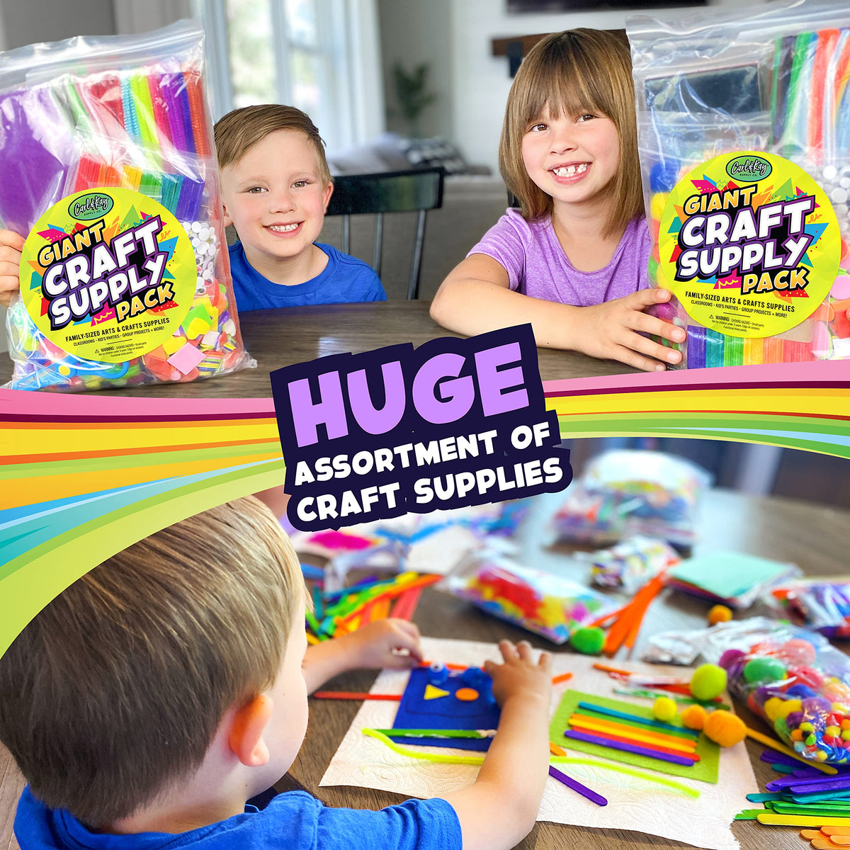 Carl & Kay colorful popsicle sticks bundle for collaborative crafts and dramatic builds.