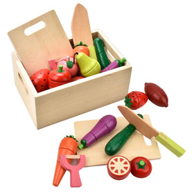 CARLORBO peach slice play food for imaginative cooking and fine motor practice.