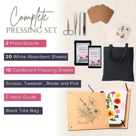 Carnation Canvas Wooden Flower Press offers a compact design for easy storage.