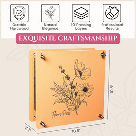 Carnation Canvas Wooden Flower Press includes a sturdy storage bag for organized components.