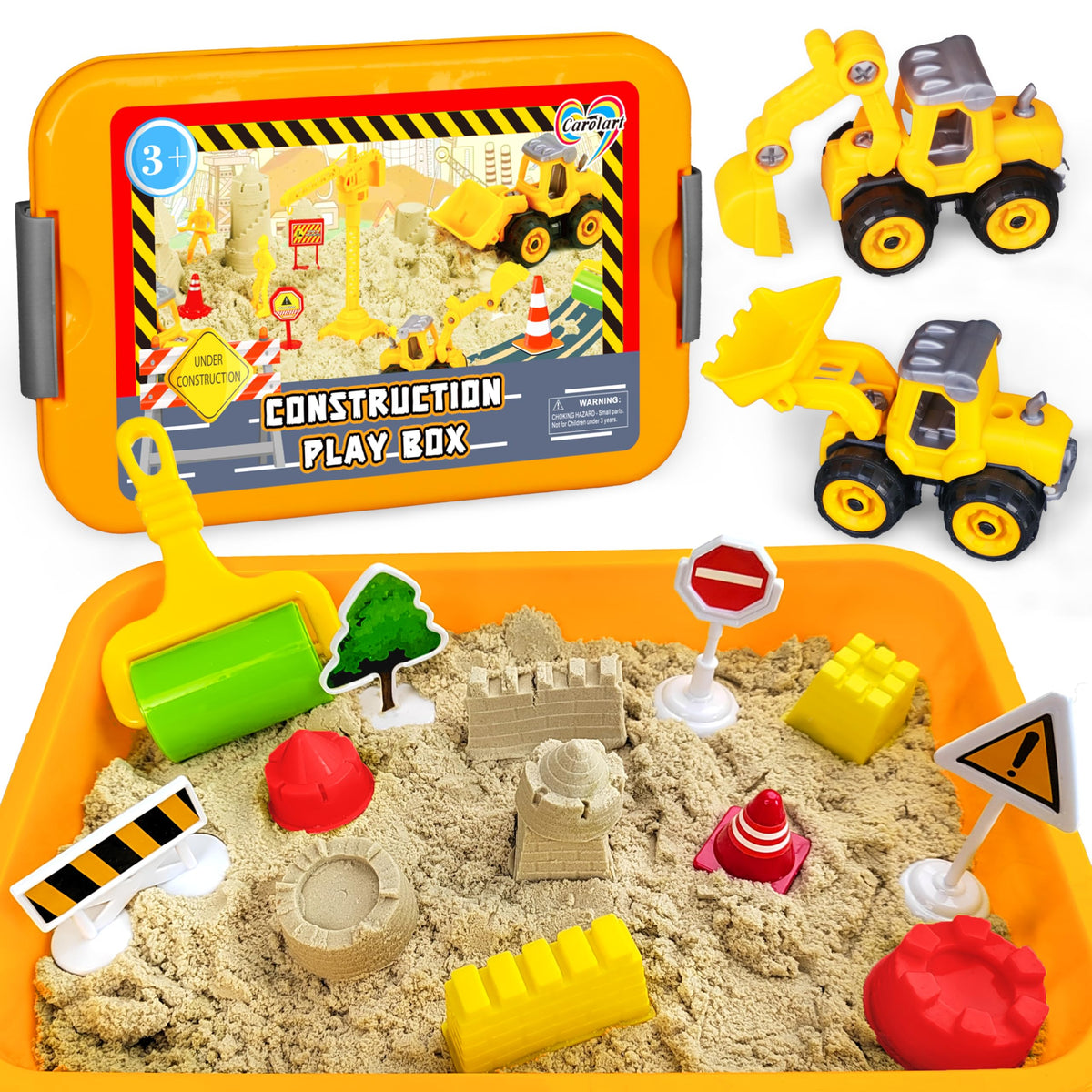 Carolart Construction Sensory Bin glow stones glow in the dark for magical discovery