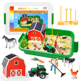 Carolart Farm Sensory Bin tractor scene for imaginative play and fine motor skills